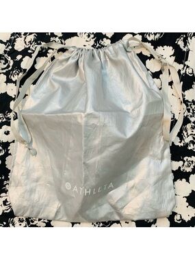 Athleta Silver Drawstring Reusable Bag